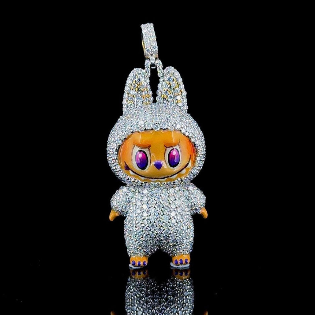 Iced Out Labubu Pendant (Moissanite Diamonds)