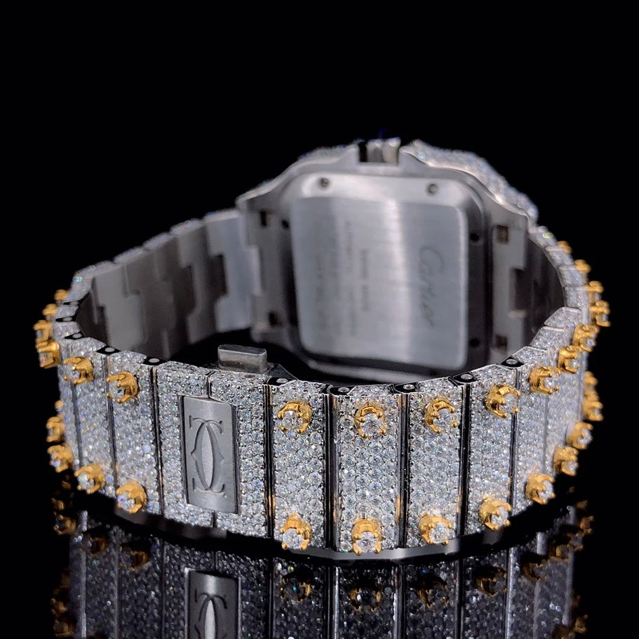 CARTIER TWO-TON GOLD MOISSANITE DIAMOND WATCH