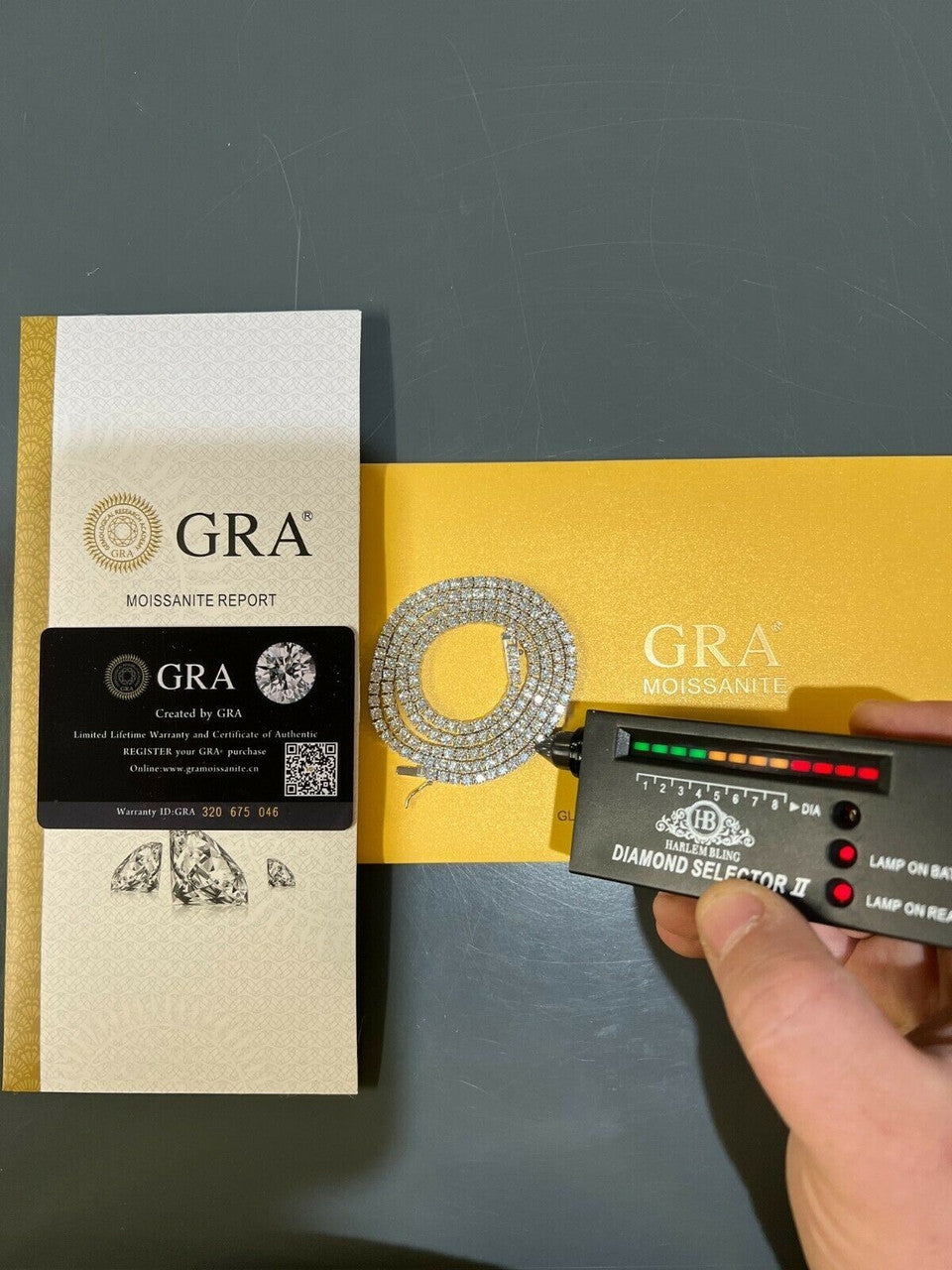 TENNIS CHAIN (MOISSANITE) PASSES TESTER