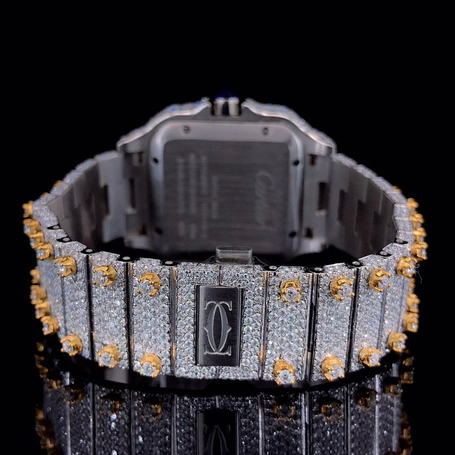 CARTIER TWO-TON GOLD MOISSANITE DIAMOND WATCH