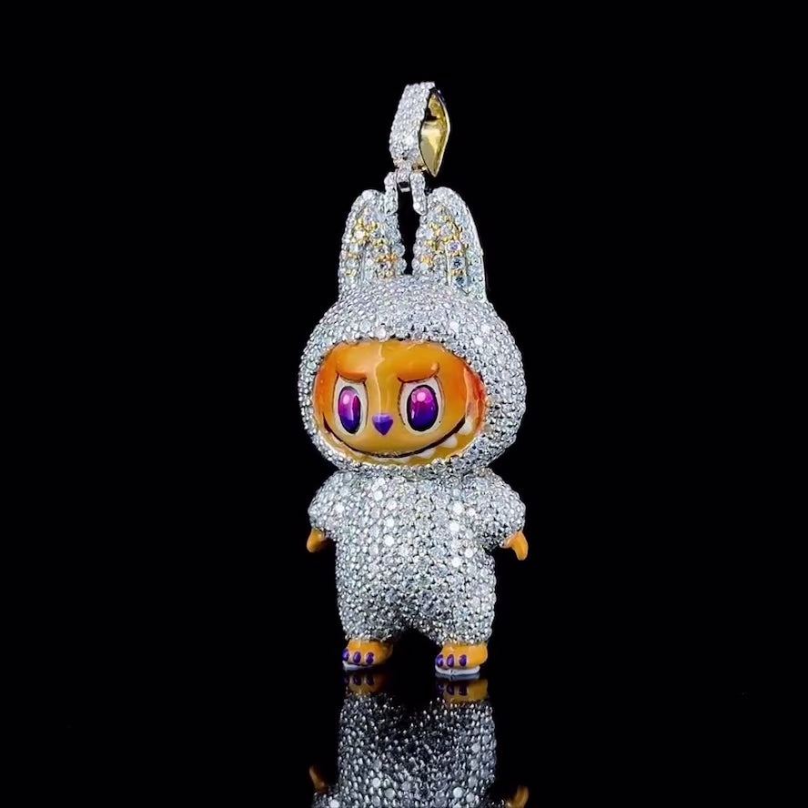 Iced Out Labubu Pendant (Moissanite Diamonds)